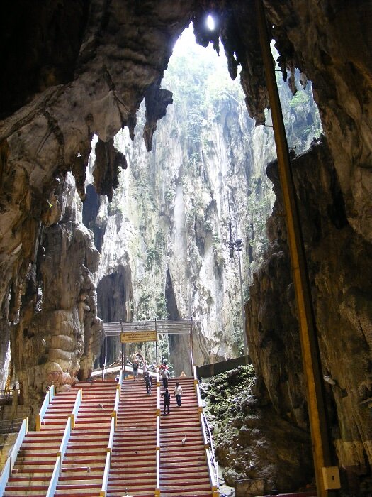 Inside the caves, yet more steps leading to more shrines.