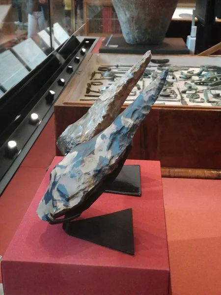 Side view of the hand axes