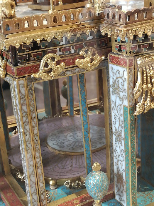 Cloisonné mandala - where the statue of the Buddha was originally housed