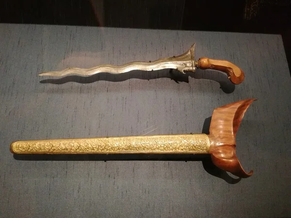 ‘Kris’ - traditional Malay weapon. The detail on the scabbard is exquisite as seen in the next photo.