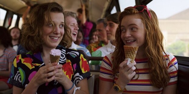 Eleven and Max (played by the wonderfully named Sadie Sink) in Season 3