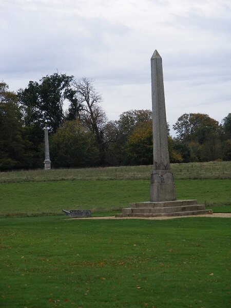 The obelisk and its more damaged twin in the distance