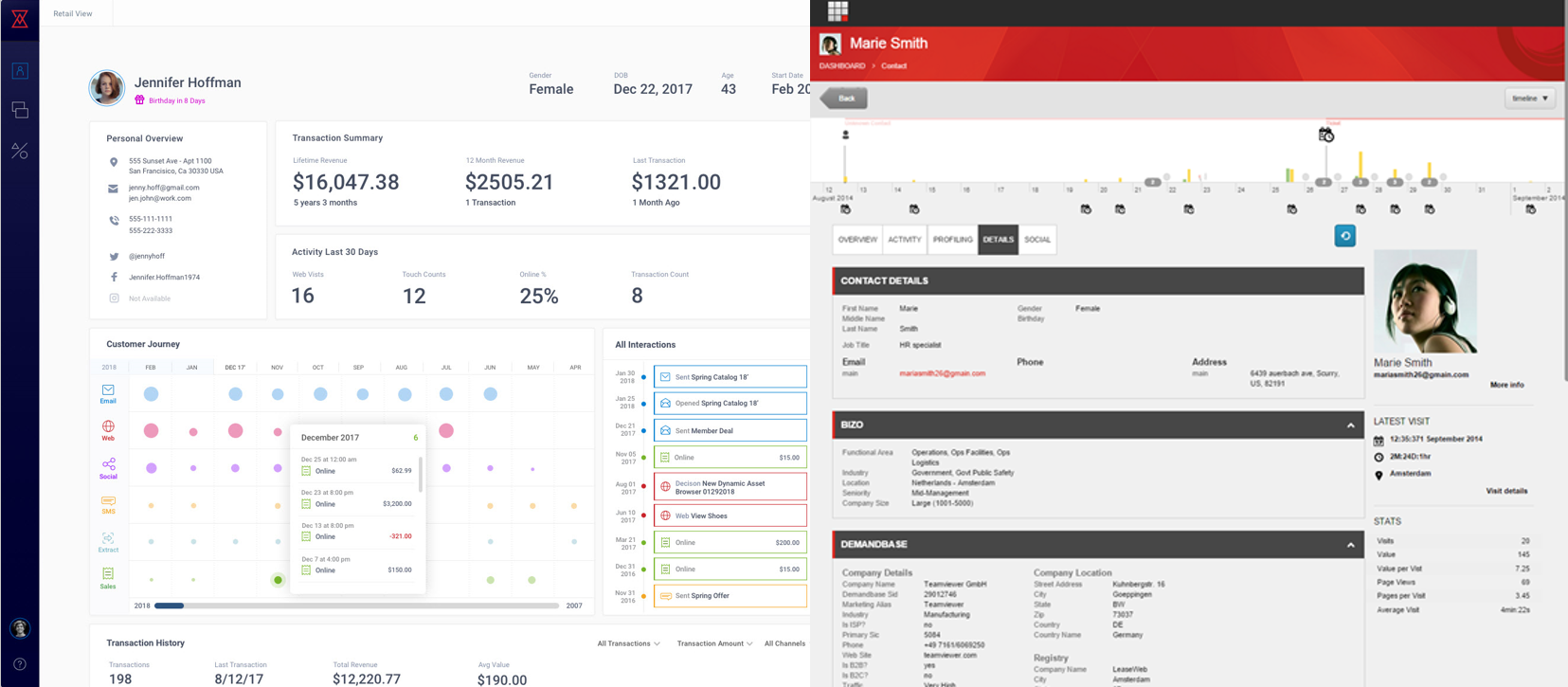 Redpoint vs. Sitecore Customer Screens