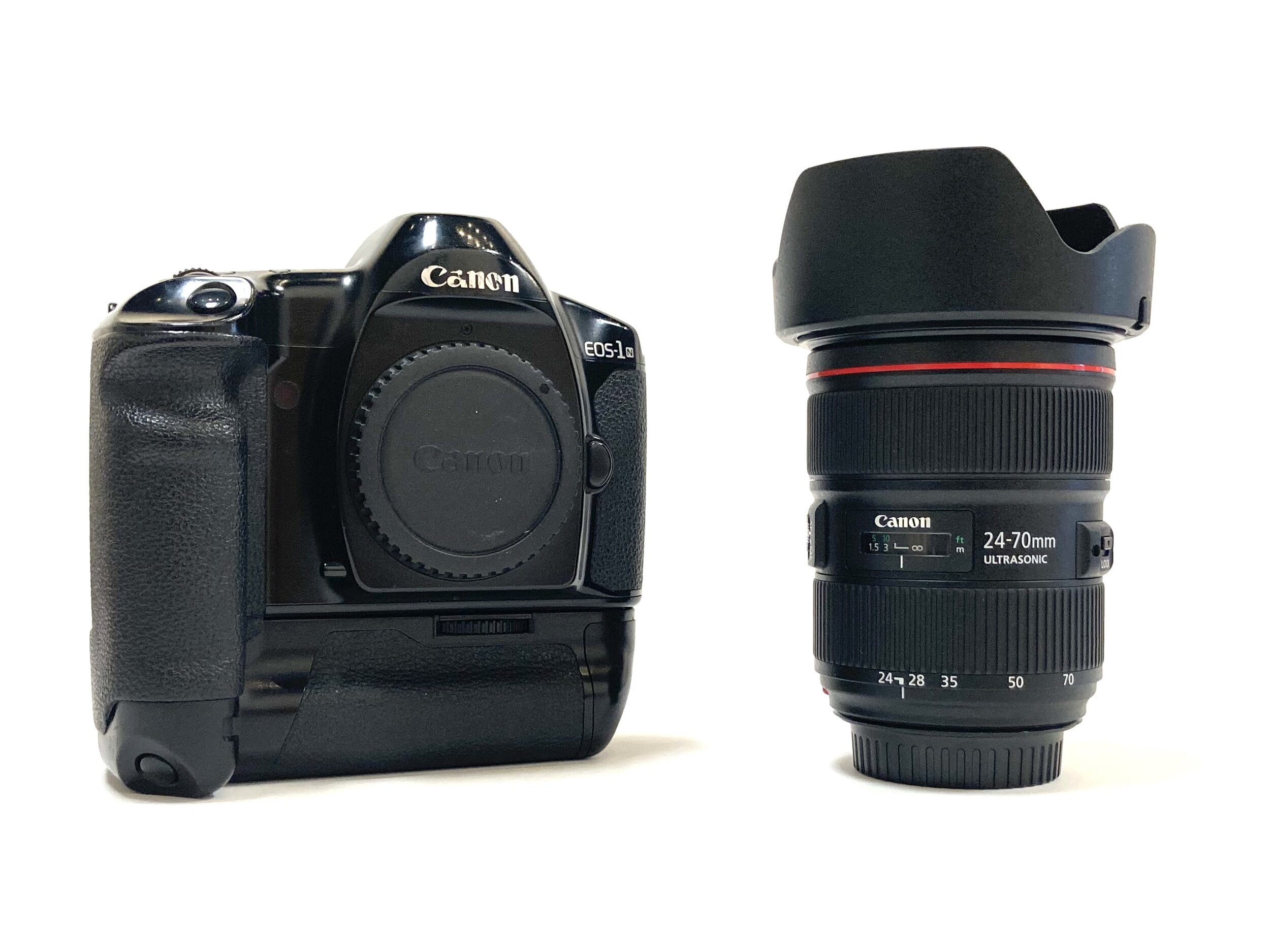Canon EOS-1n w/ Power Drive Booster E1 and Canon EF 24-70mm f/2.8L II USM  Lens — Photographique
