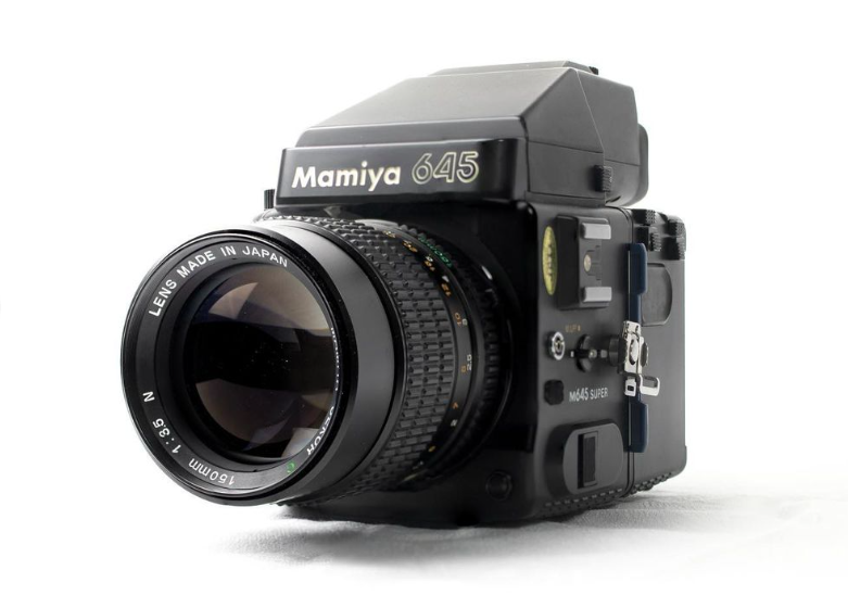 Mamiya 645 Super w/ AE Prism Finder, Film Back, and Mamiya C 150mm