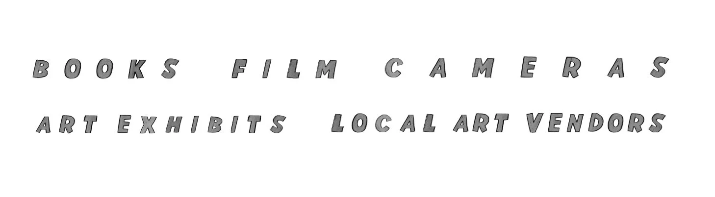 Books film camera art local vendors