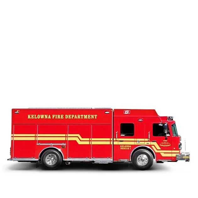 KELOWNA FIRE DEPARTMENT Built on a Spartan Gladiator, EMFD Chassis, Kelowna’s Rescue utilizes a Cummins ISX12 and an Allison EVS 4000 transmission which yields 500 horse power.
