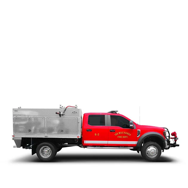 108 Mile Ranch Built on a Ford F-550, 108 Mile Ranch's Light Attack Engine features Whelen lights, grille guard and a 3" lift kit.