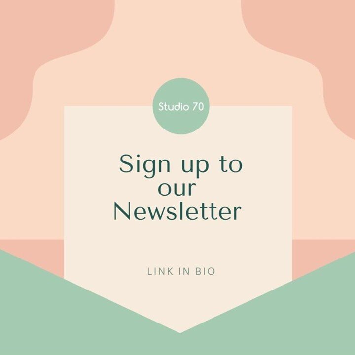 Each month Laura sends out our newsletter, complete with our Studio 70 favourites such as books, podcasts, recipes, local events and more. ✨
You can sign up now via the link in our bio.