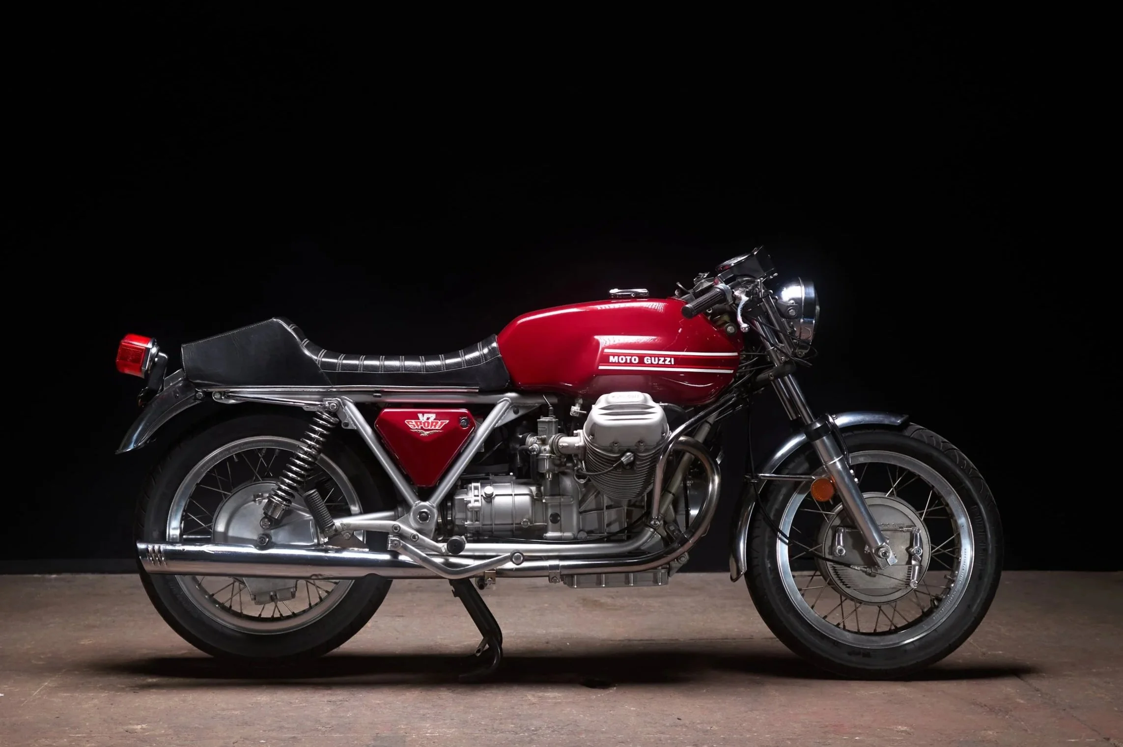           

 
   1973 Moto Guzzi v7 Sport   Price $25,000    Exceptional original V7 Sport      Frame # VK32161    2 owners from ne&nbsp;    Completely original&nbsp;    Original Lafranconi sharkgill exhaust&nbsp;    Original shocks    Original start