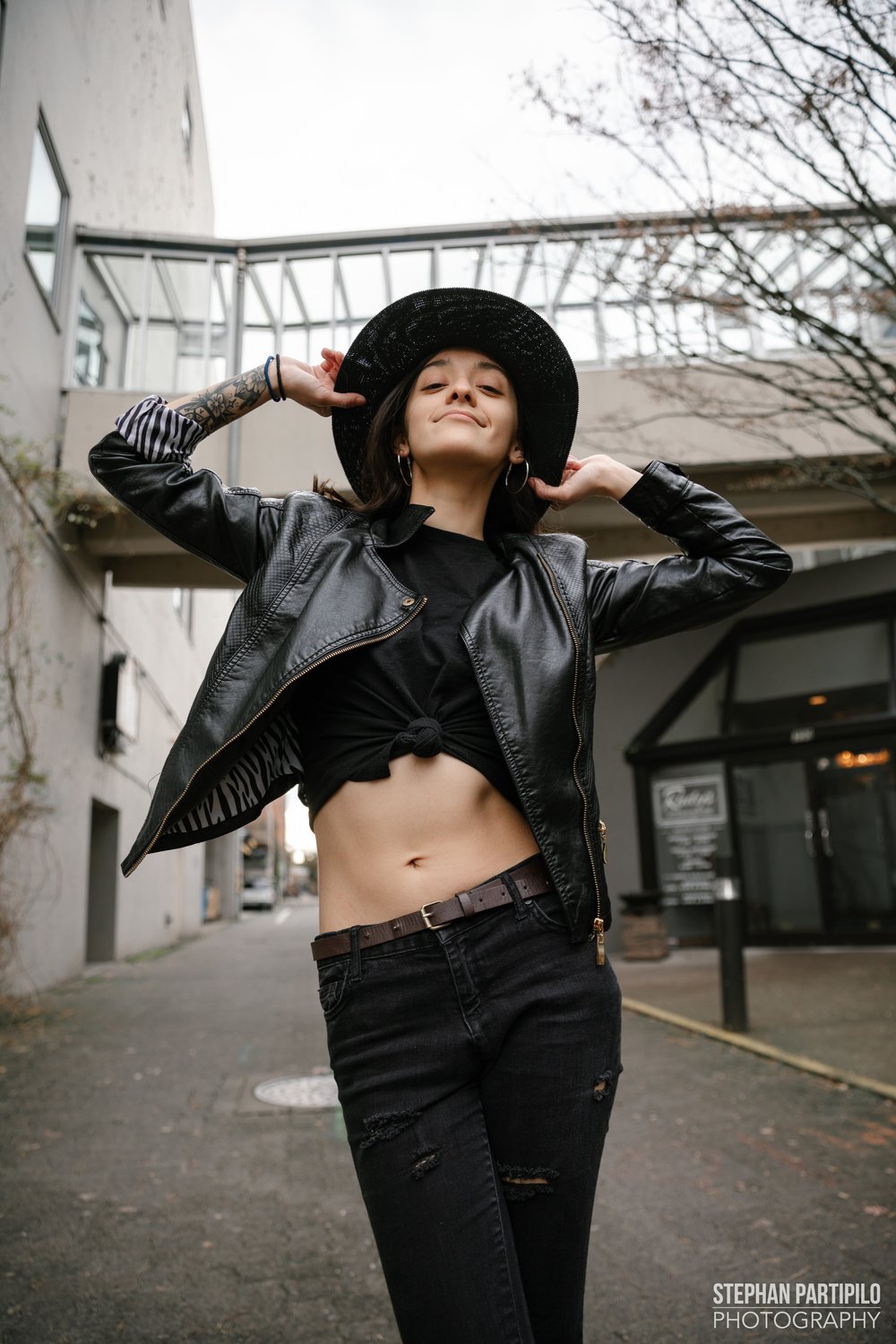 Nayeli C x Black Leather Jacket Urban Street Portrait Session 0G5A9693.jpg