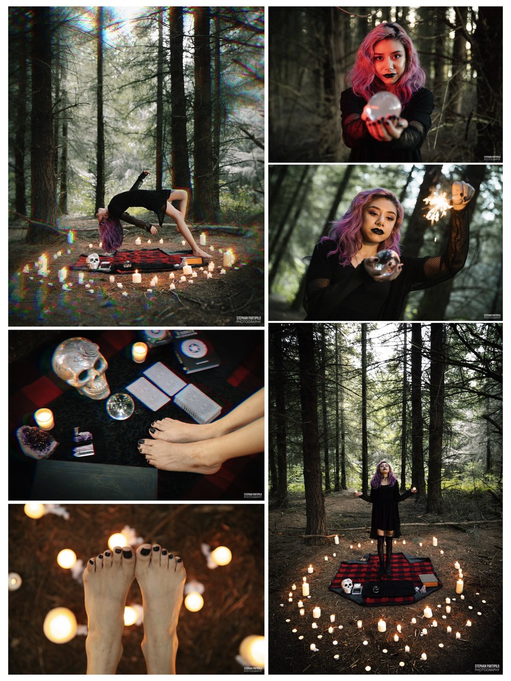 Young Brunette 19 Year Old Model Witch Vibes Fall Halloween October In The Woods Forest COLLAGE.jpeg