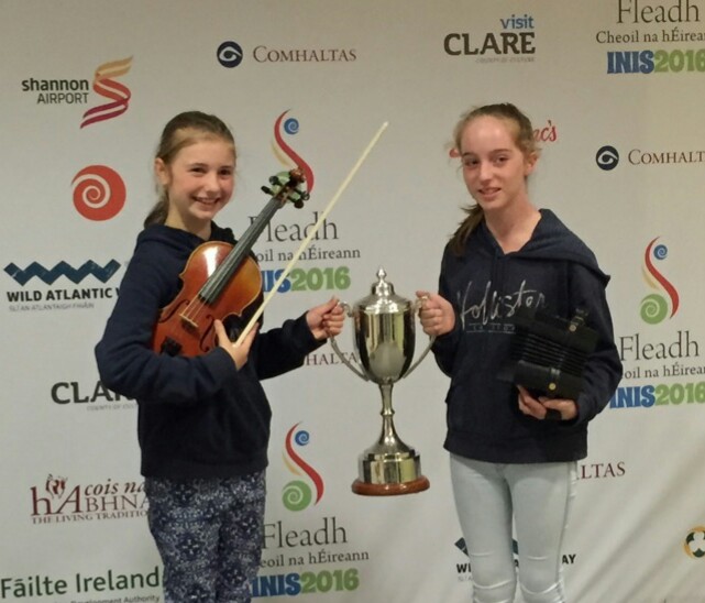 Fleadh Cheoil na hÉireann 2016 All-Ireland Champions U12 Duet: Sadhbh Nic Artáin & Ailish McCarthy