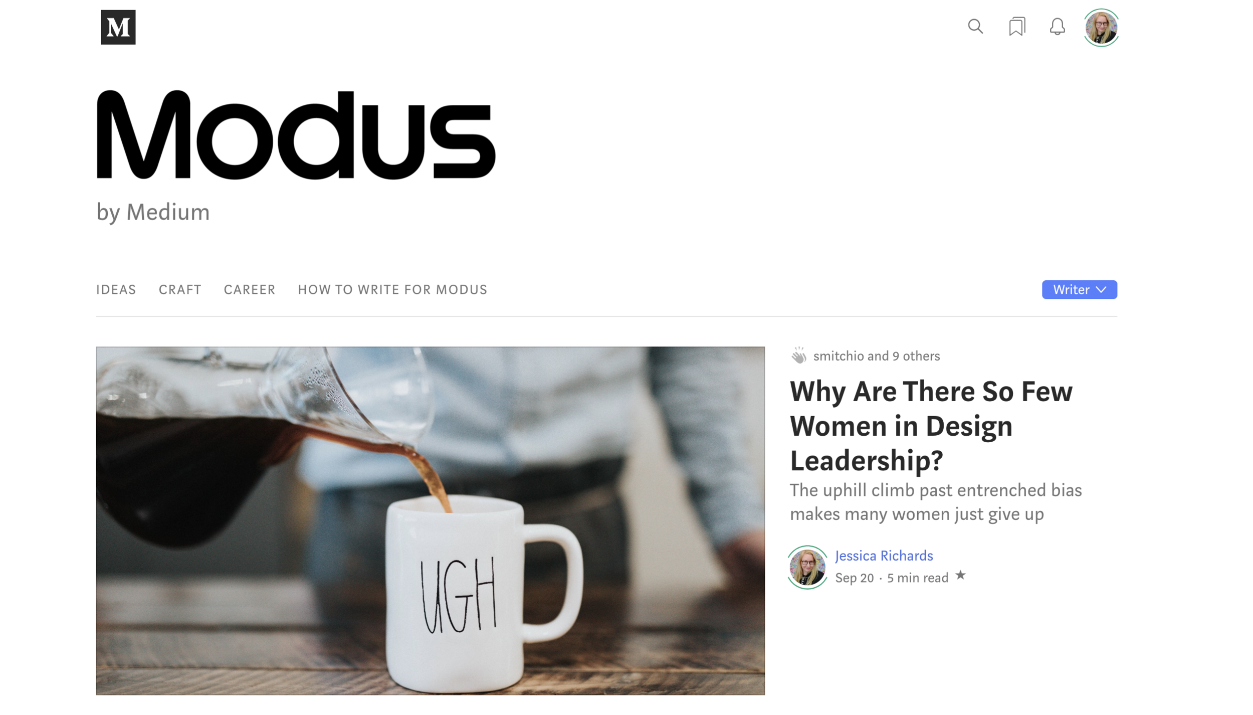 Writing about why there are so few women in design leadership