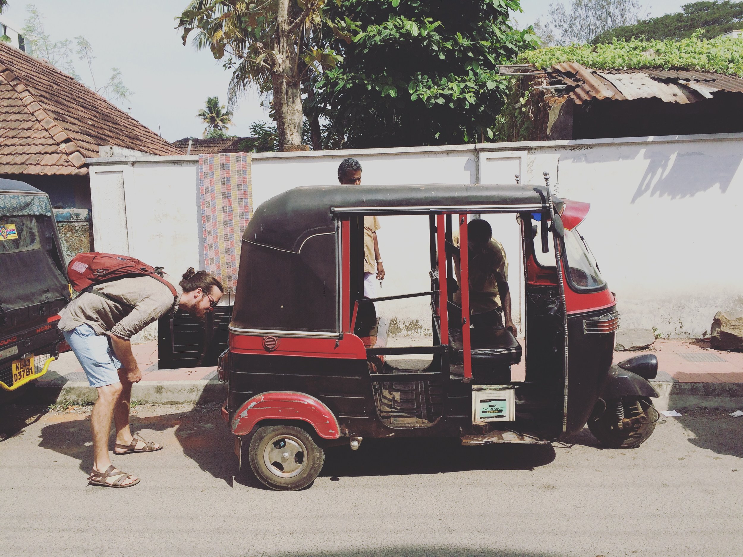 Inspecting the Rickshaw before take off
