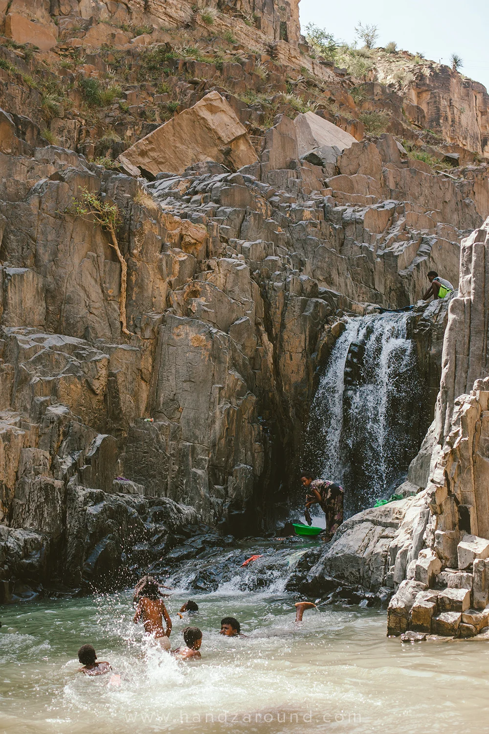 All the fun at the waterfall in Abaala