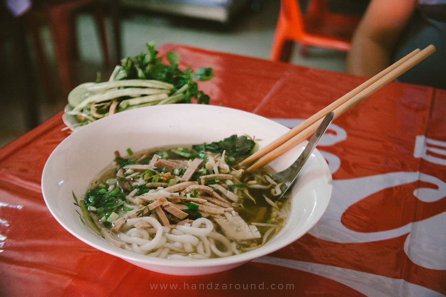 Noodle soup from a local restaurant