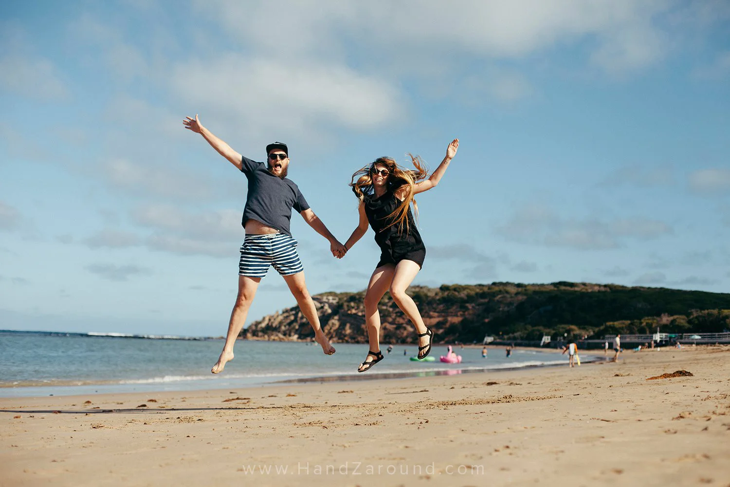 Yep, we also got this cliché jumping photo! Anyways... this is how excited we are about the next few months!