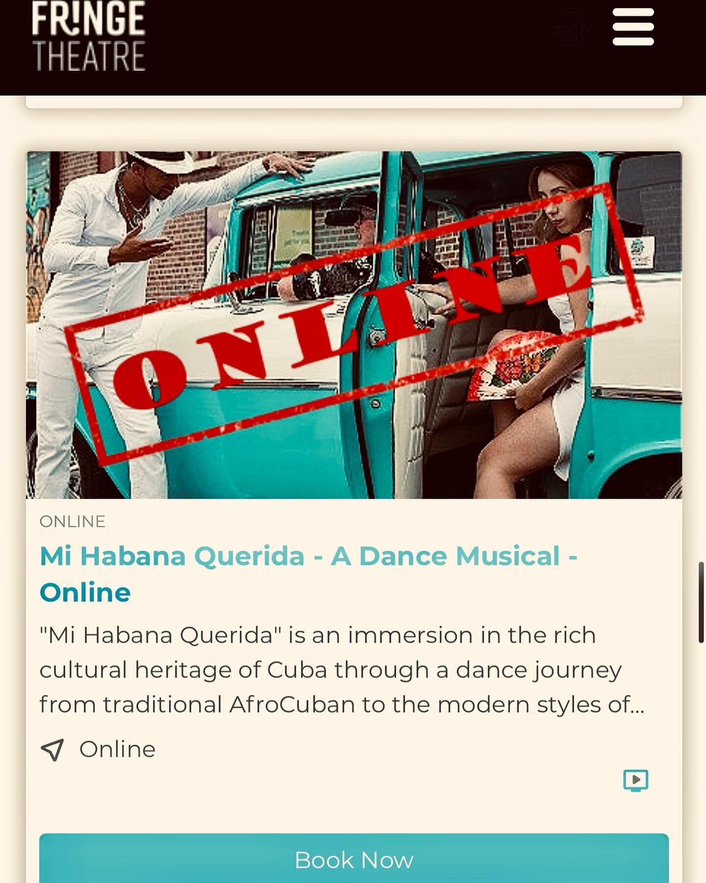 We are beyond excited to be one of the &ldquo;digital holdovers&rdquo; of the 40th edition of the @edmontonfringe festival!!!

STREAM ONLINE SHOWS UNTIL 11:59 PM ON AUGUST 31ST. 

Tickets available at tickets.fringetheatre.ca

#mihabanaquerida #cuban
