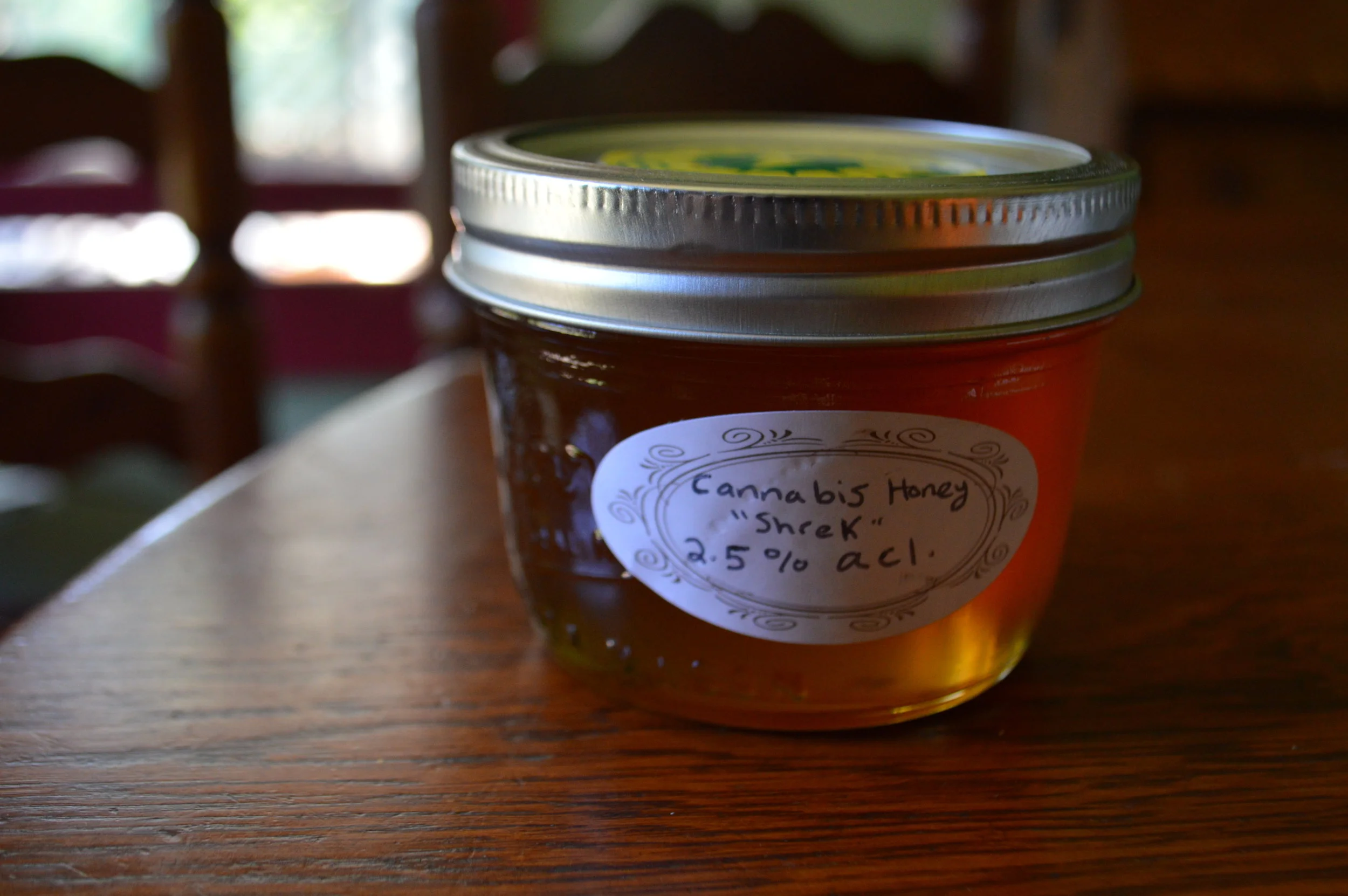infused Honey made from strain "shrek" by sunboldt grown co-op. photo: sharon letts