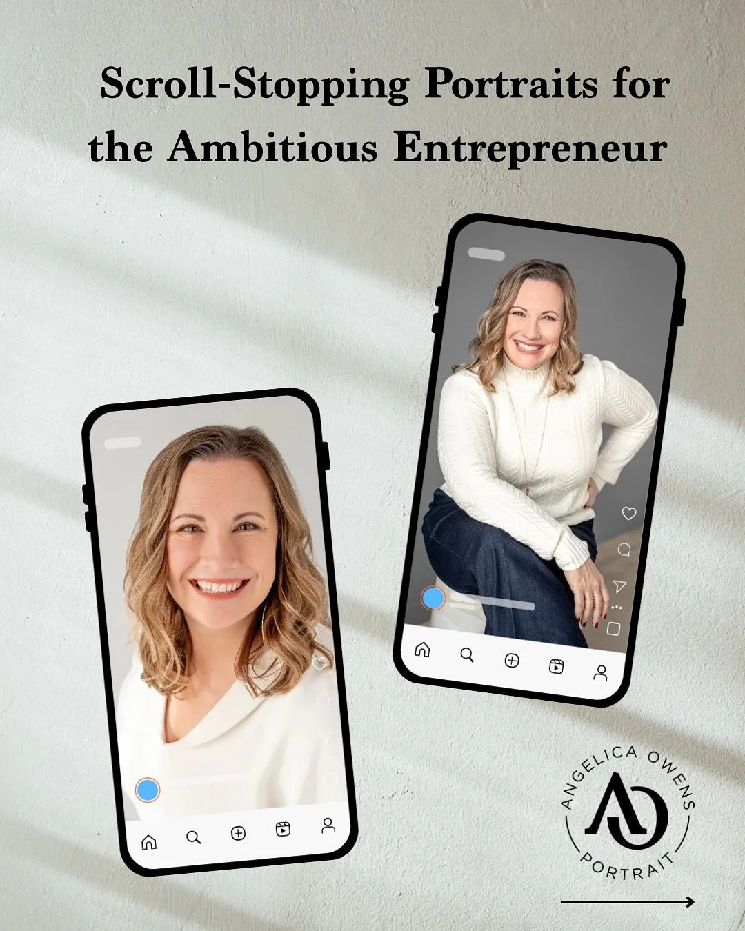 Stop them mid-scroll with authentic portraits that exude your essence. 

As service providers, we&rsquo;re the face of our brand. There are lots of folks out there in your field, but there is only one YOU. Your knowledge, passion, and energy is what 