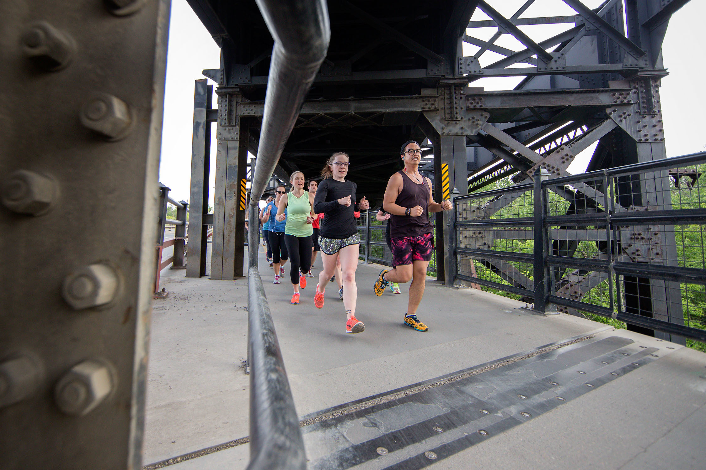 Heather McIntyre (front left), Run Collective coach, and myself (front right) trying to keep up!