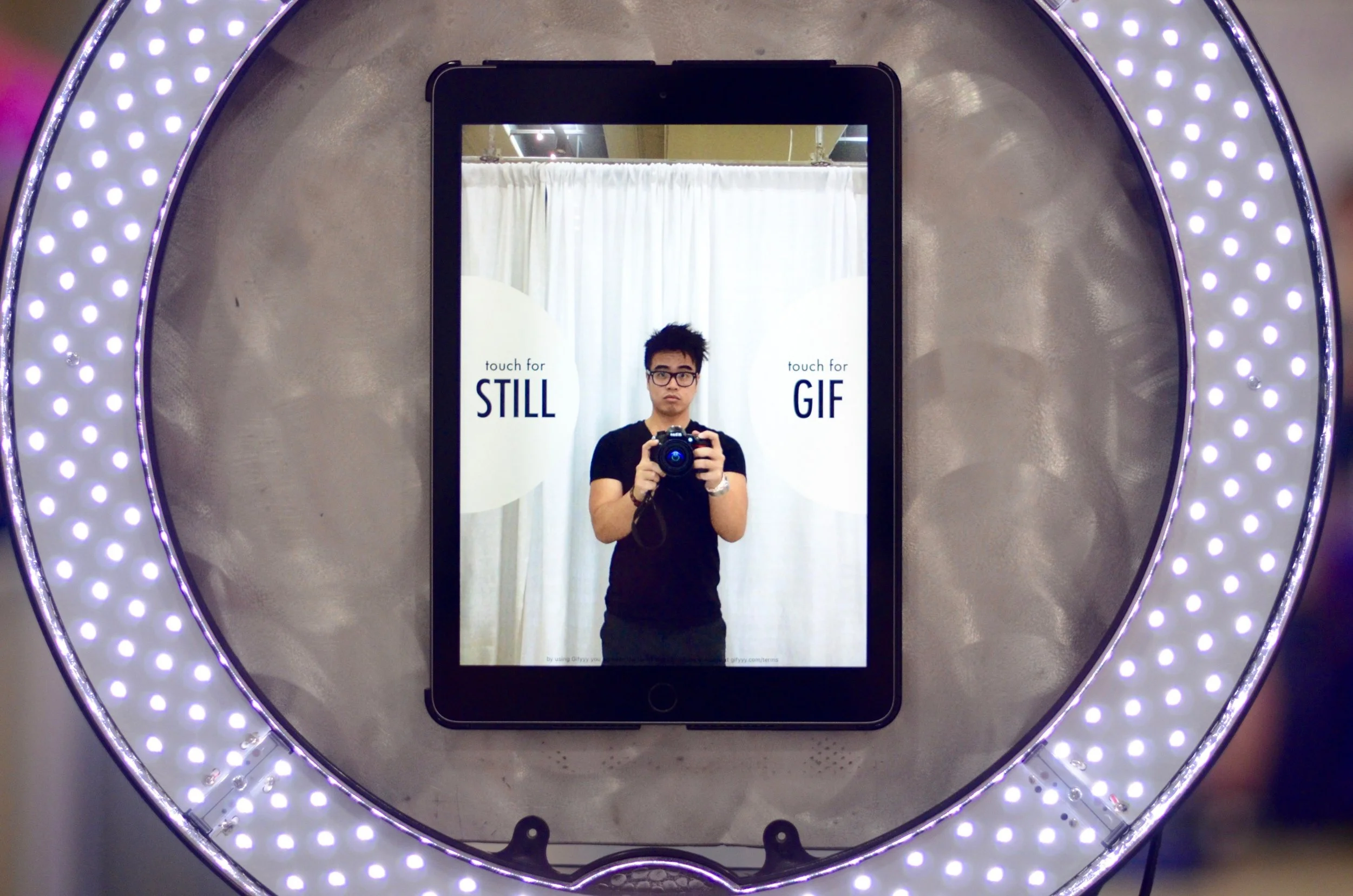 There's me playing with the booth!