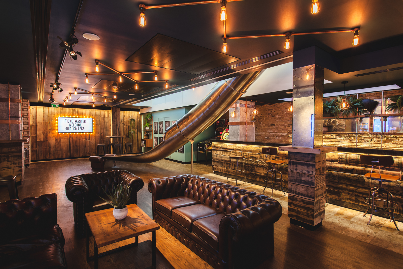 The Bar at Ticketmaster - Yes, they have a slide!