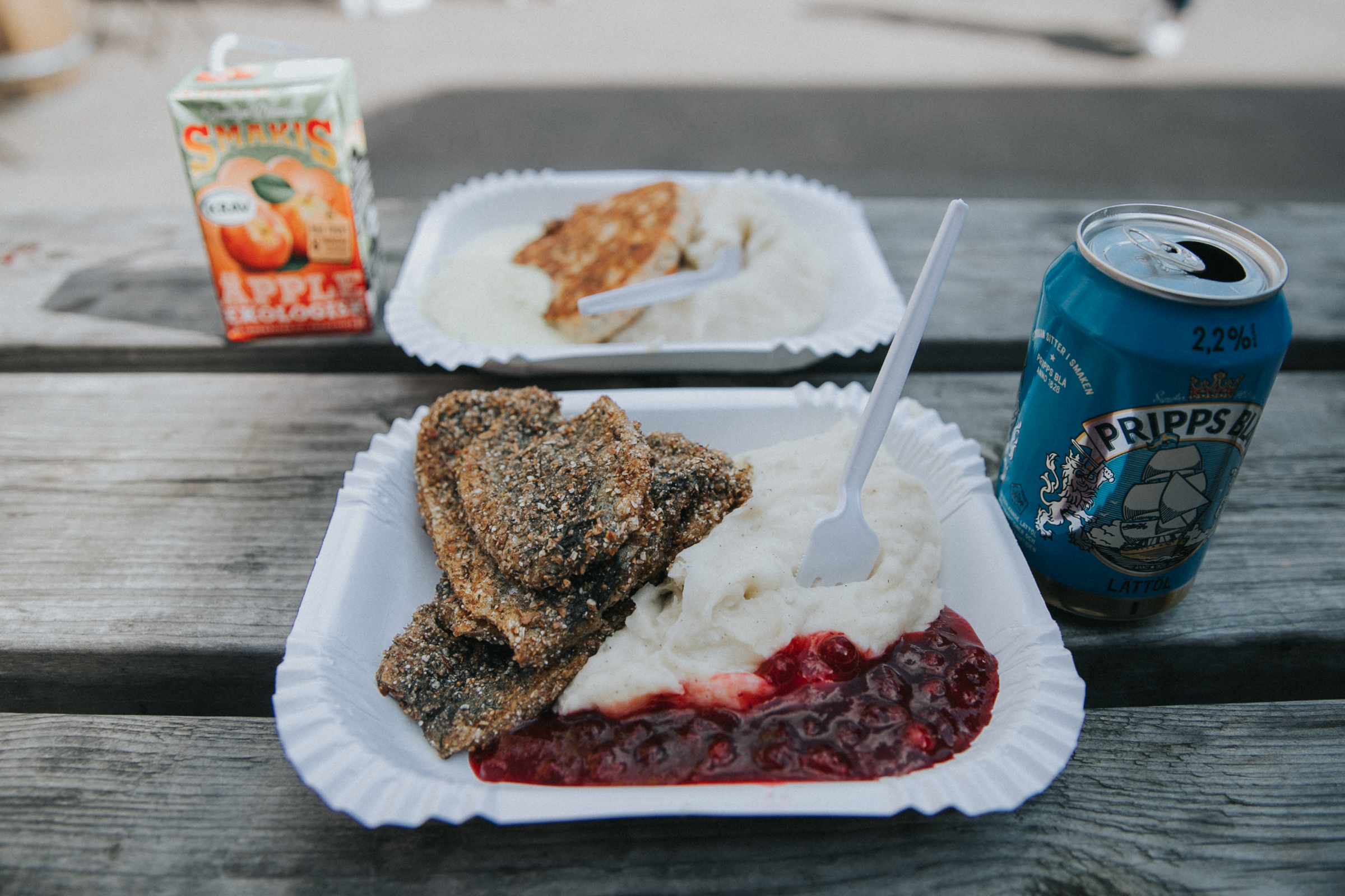 Herring with mash potato and lingonberry