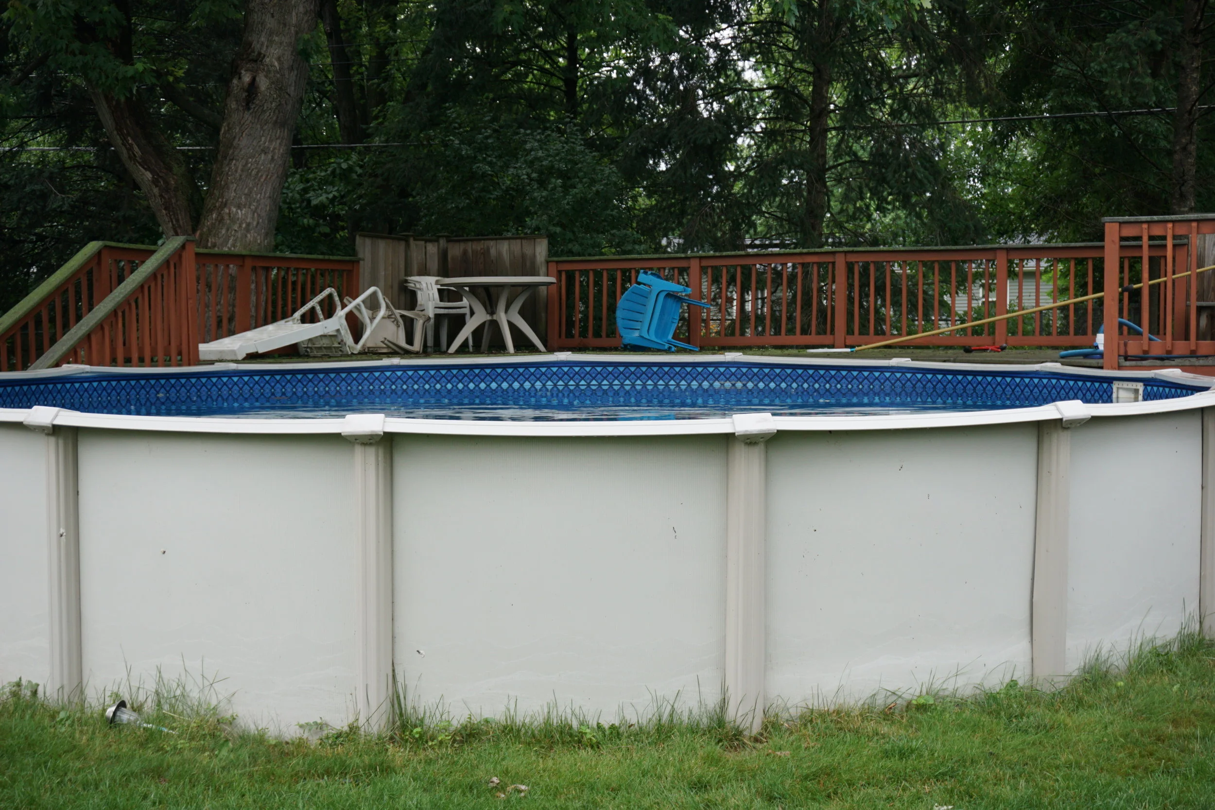 Cover removed & open. Pool is ready for summer.