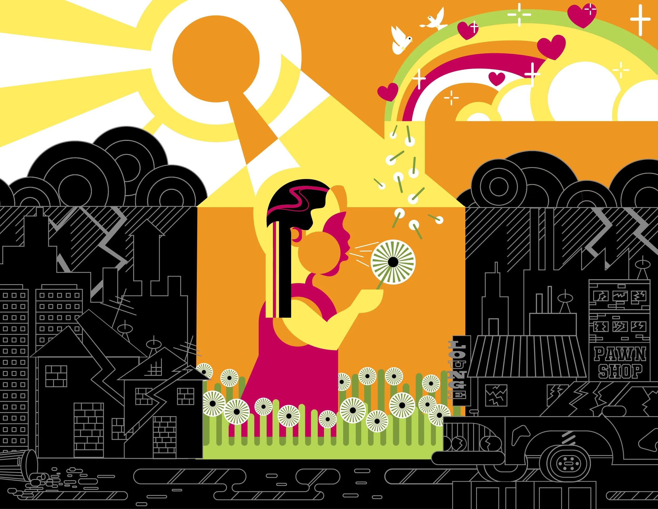 Calendar Illustration. Hope Amidst Poverty