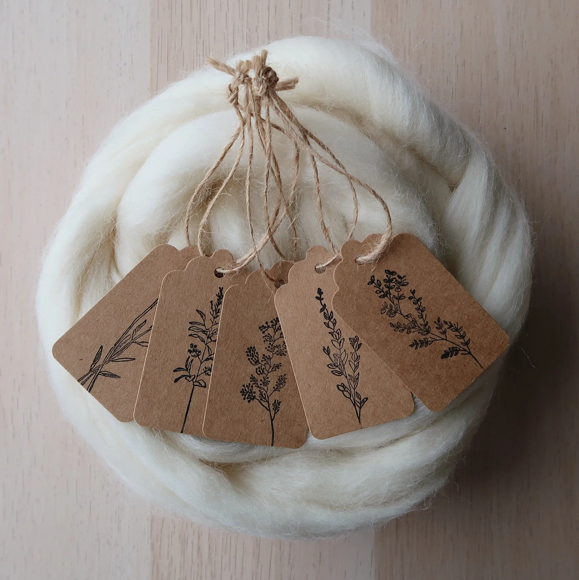 Set of 5 Tags & Twine