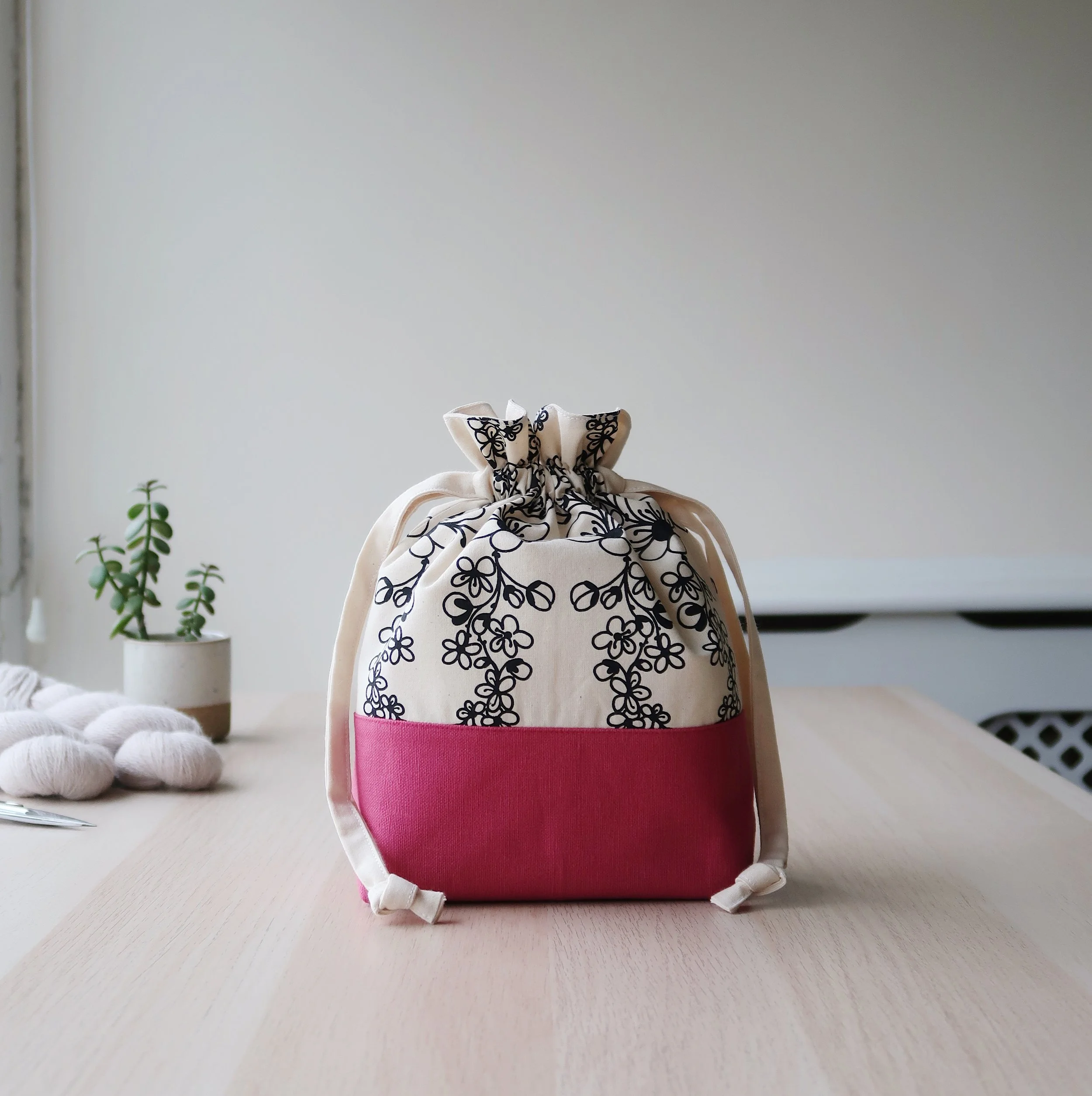 Classic Drawstring Knitting Bag | Bloom Collection