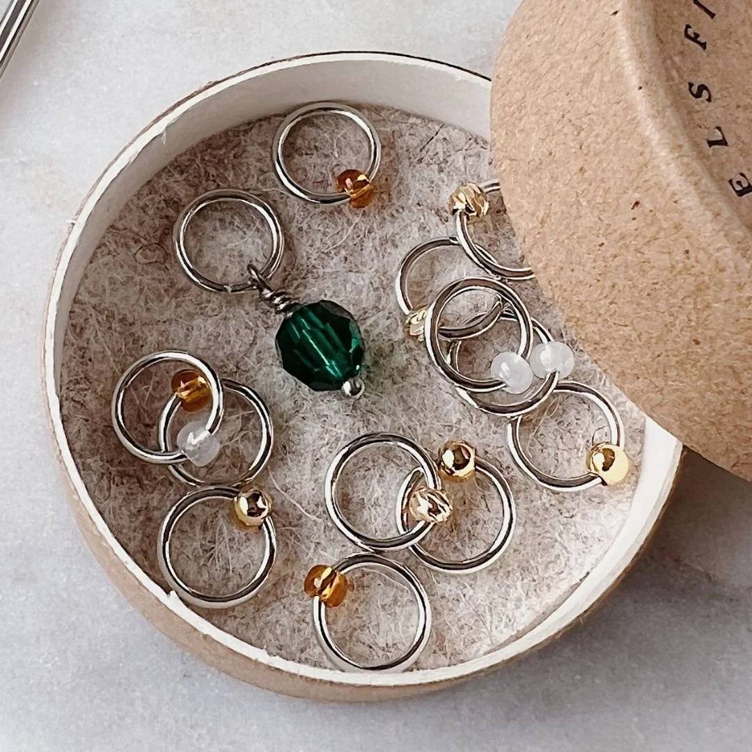 Fibre Jewels Stitch Marker Set - Emerald