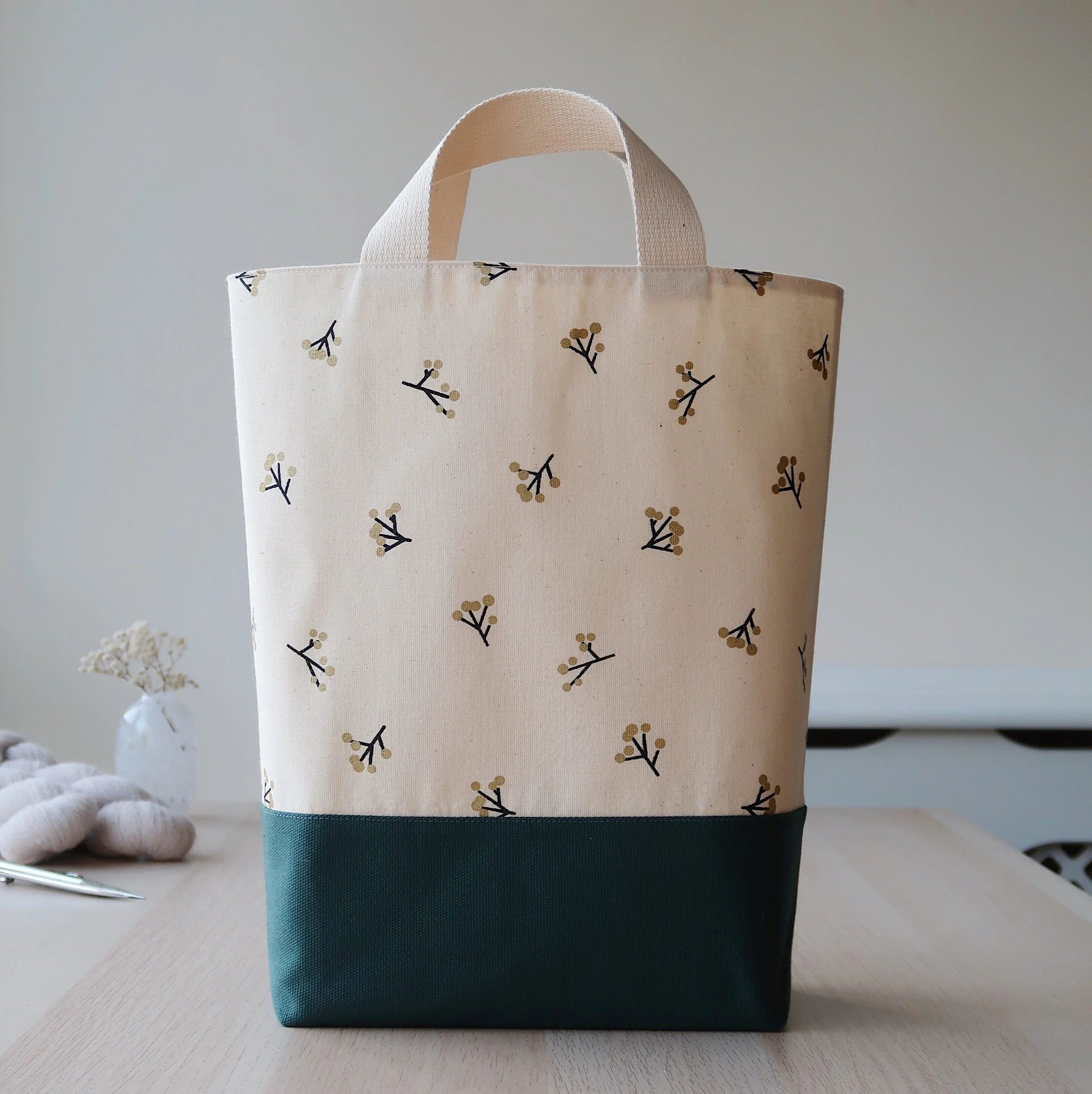 Large Tote Knitting Bag | Winter Berry Collection