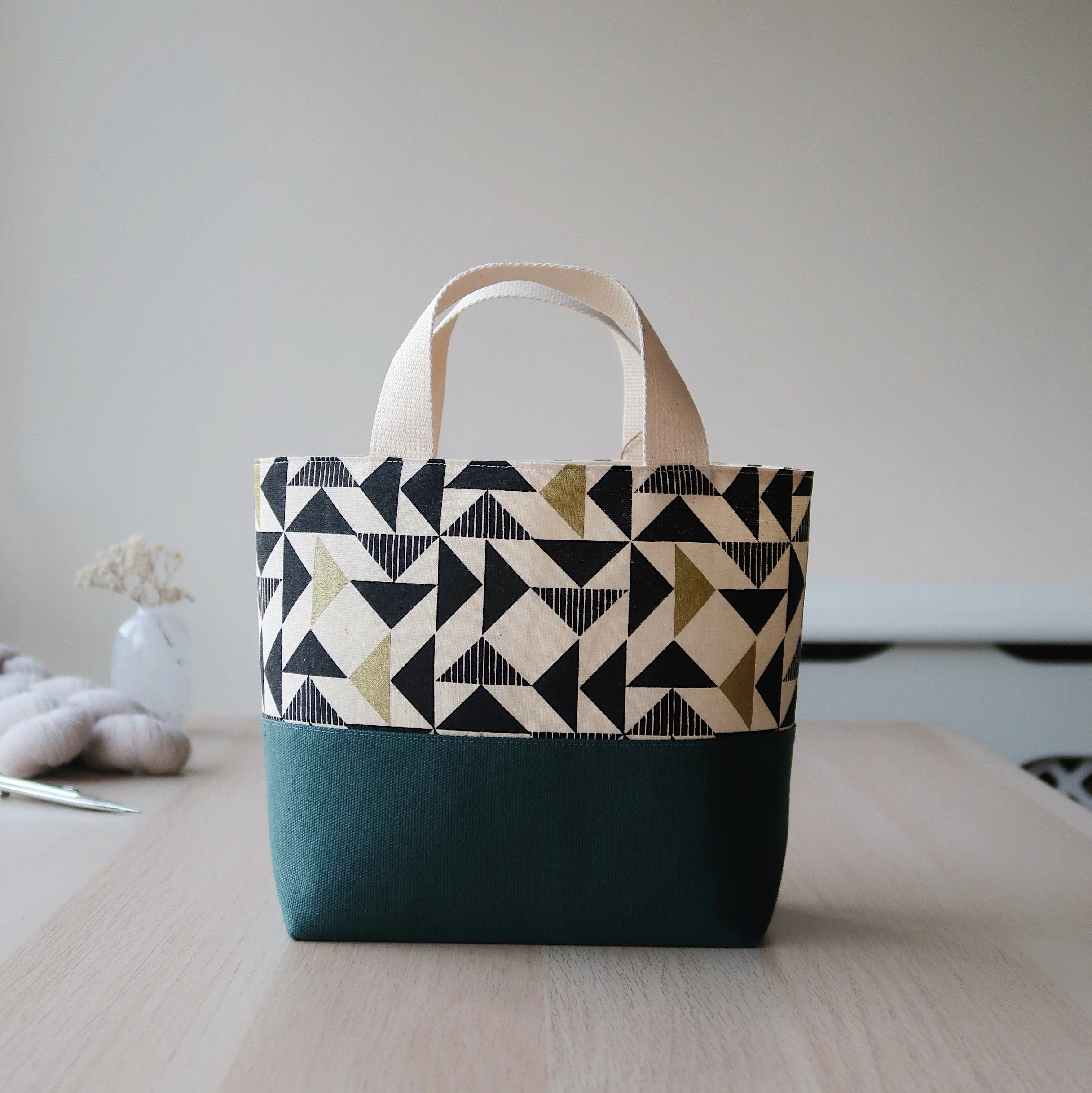 Small Tote Knitting Bag | Flying Geese Collection