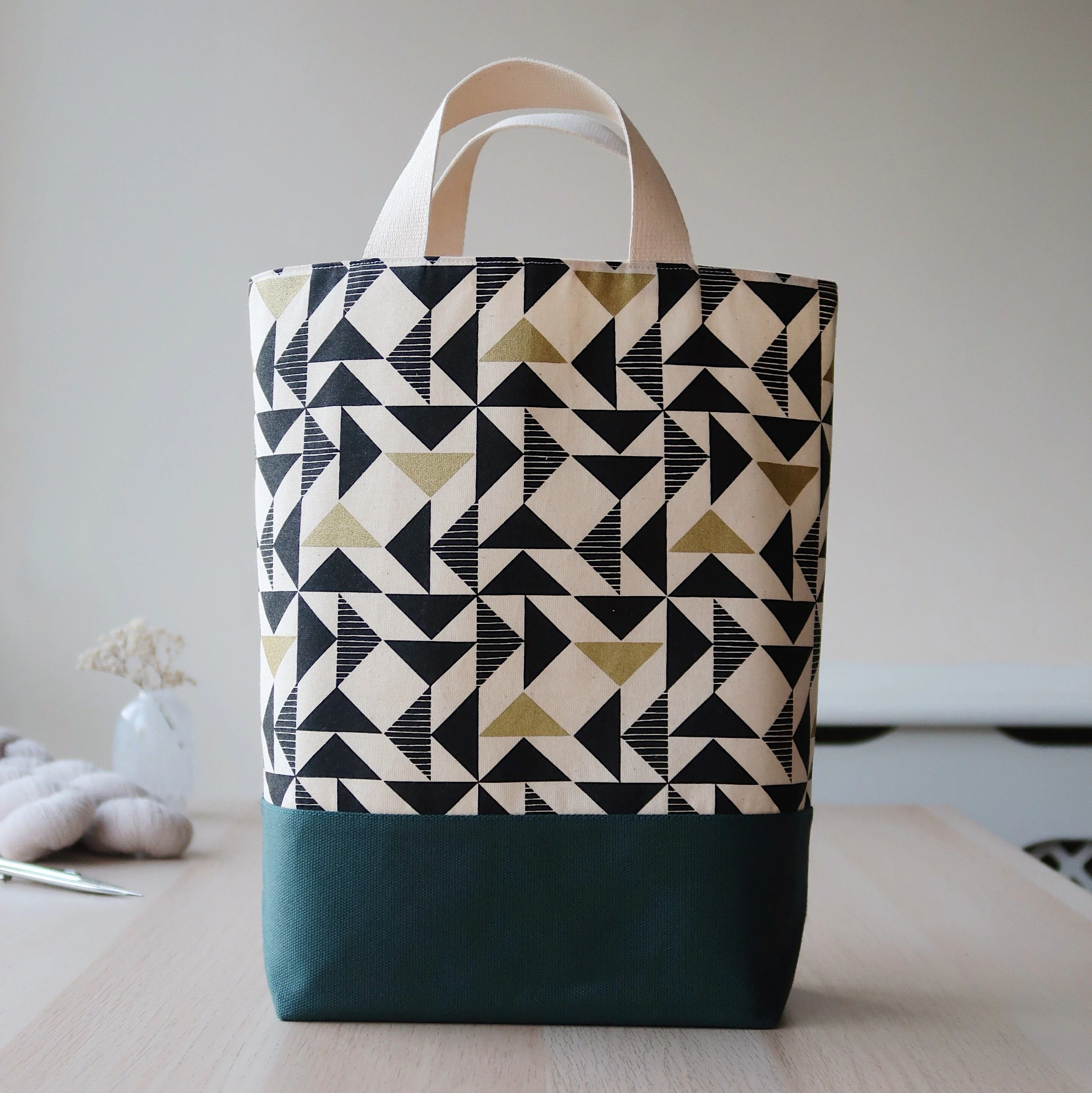 Large Tote Knitting Bag | Flying Geese Collection