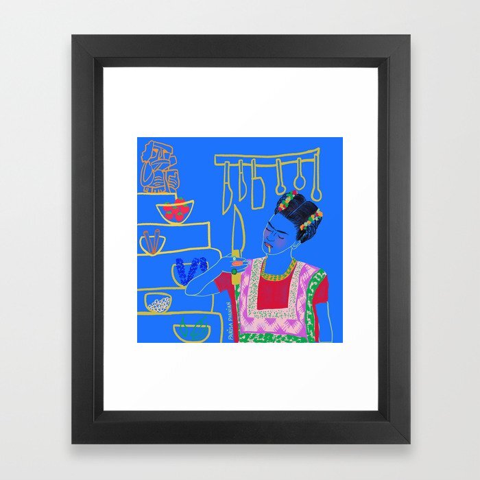 FRIDA + HER KNIFE FRAMED PRINT