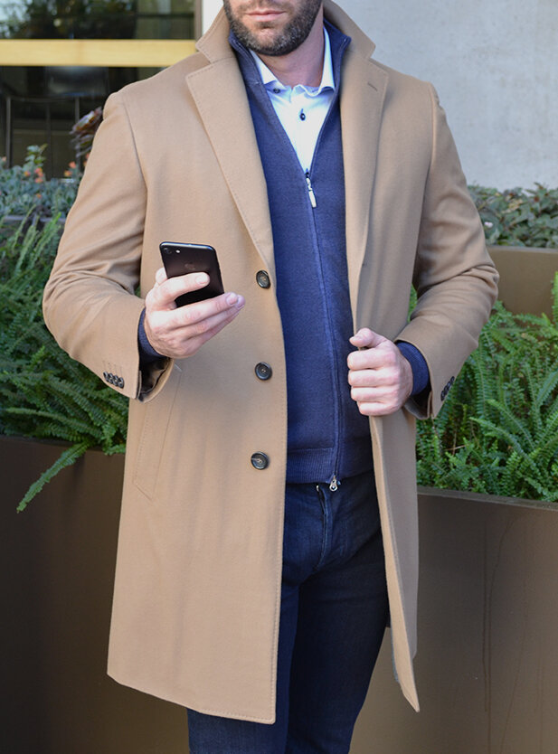 Canali Wool and Cashmere Blended Top Coat in Camel — Uomo San Francisco |  Luxury European Menswear