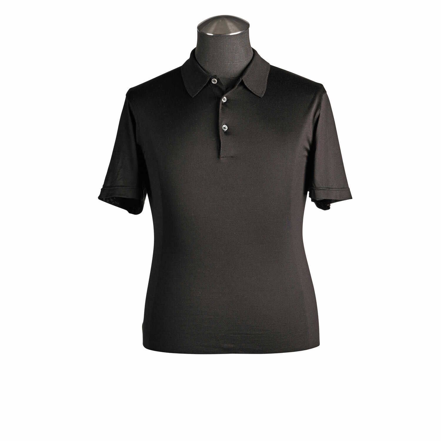 Secretary classical Opposite Gran Sasso Silk Polo Shirt in Black — Uomo San Francisco | Luxury European Menswear Secretary classical Opposite Gran Sasso Silk Polo Shirt in Black — Uomo San Francisco | Luxury European Menswear