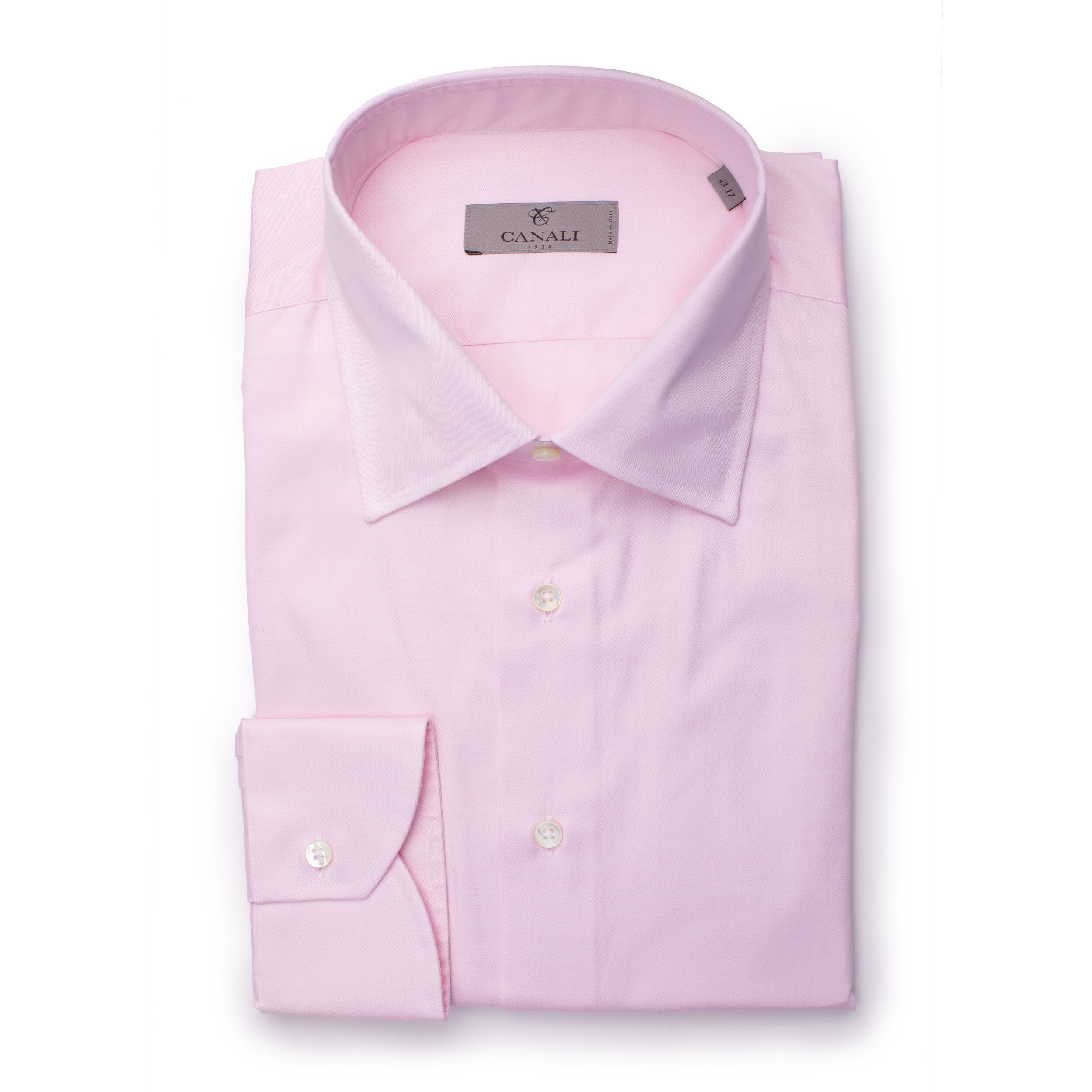 Canali Pink Check Formal Shirts 