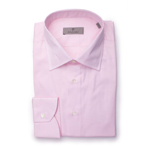 Canali Silk Tie in Pink with Blue Motif — Uomo San Francisco