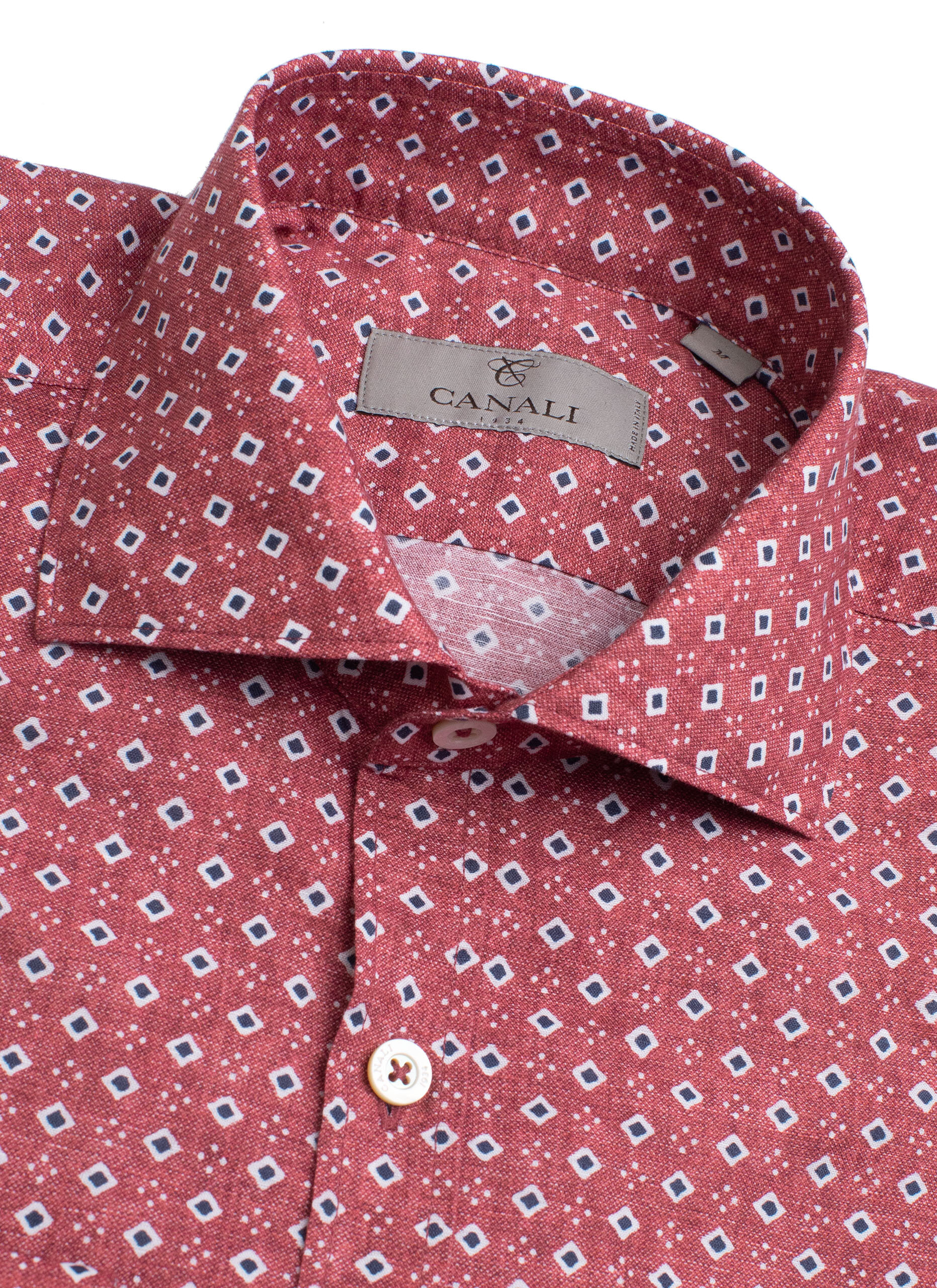 Bugatchi Cotton Geometric-pattern Dress Shirt in Pink for Men Mens Clothing Shirts Formal shirts 