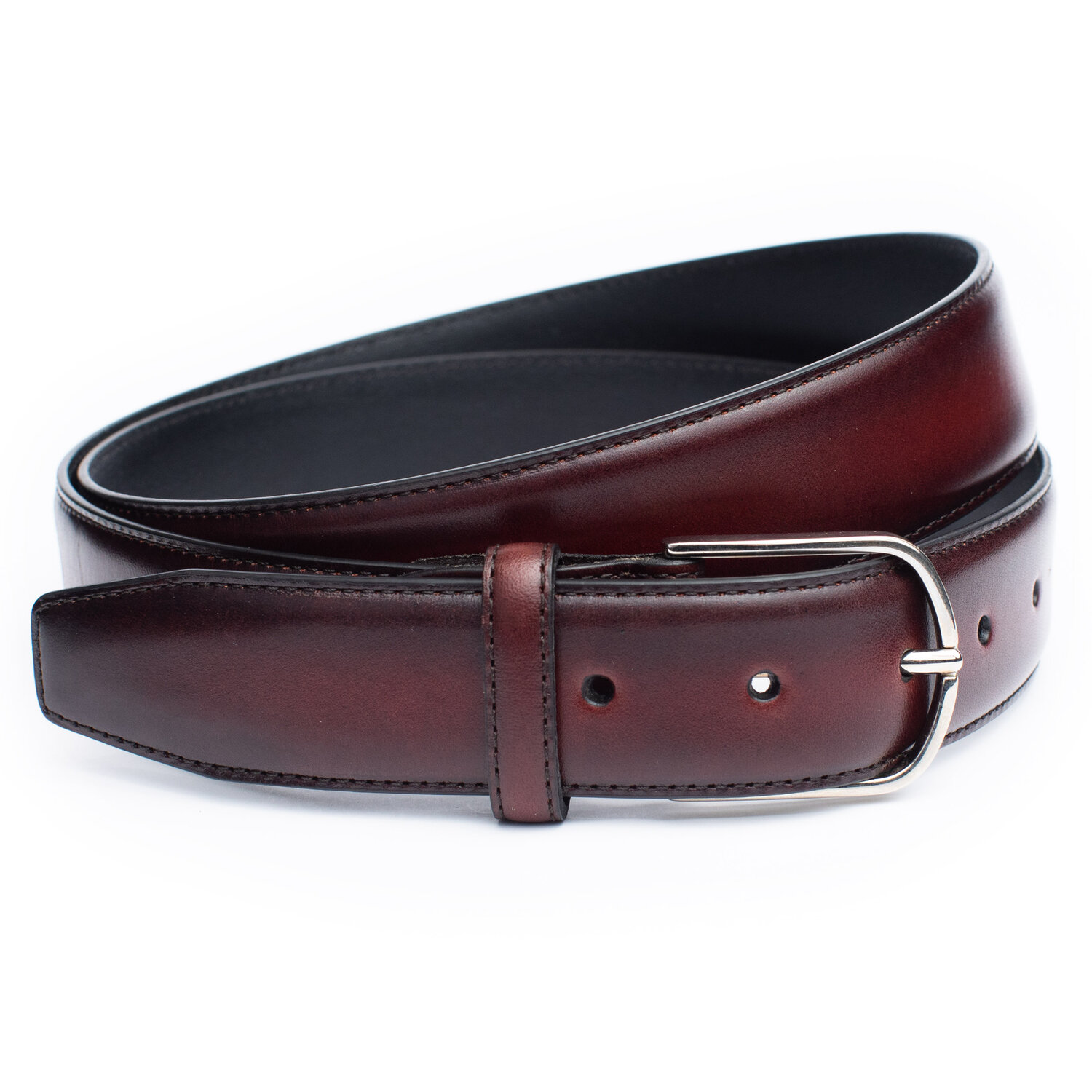 Burgundy Smooth Calf Leather Belt