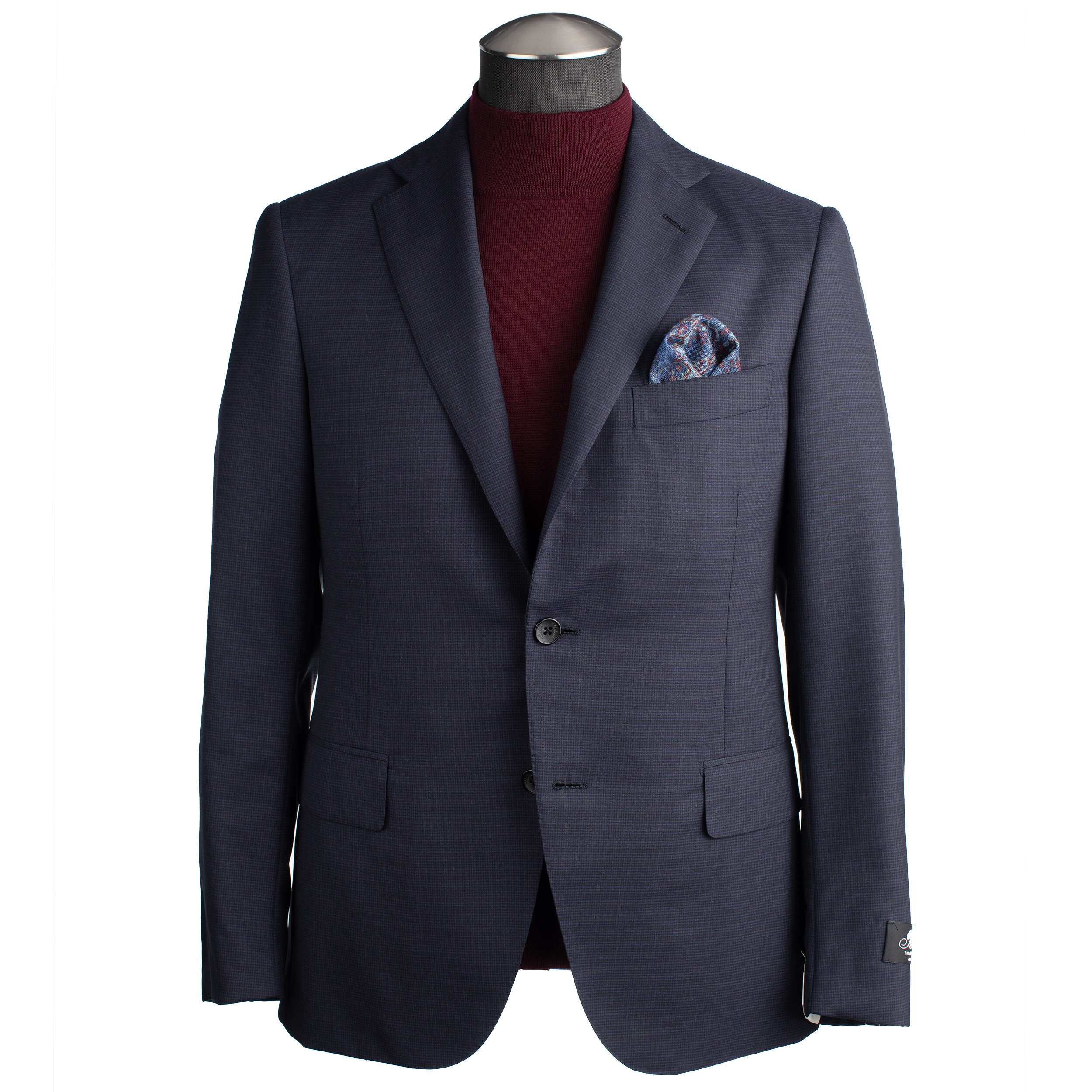 Belvest Suit in Mid Blue & Maroon Mini Check — Uomo San Francisco | Luxury  European Menswear