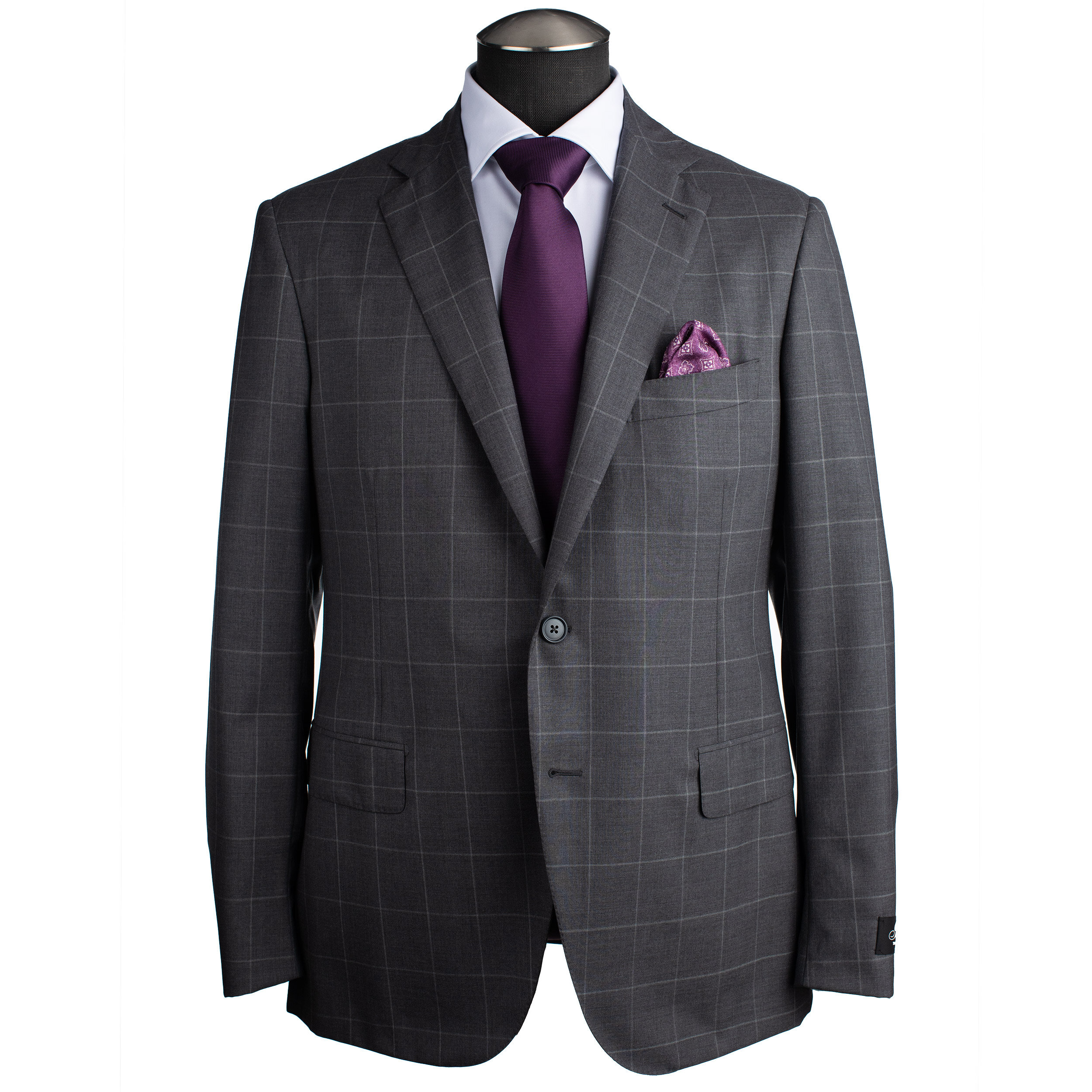 Belvest Super 130 Suit in Mid Gray Windowpane — Uomo San Francisco | Luxury  European Menswear