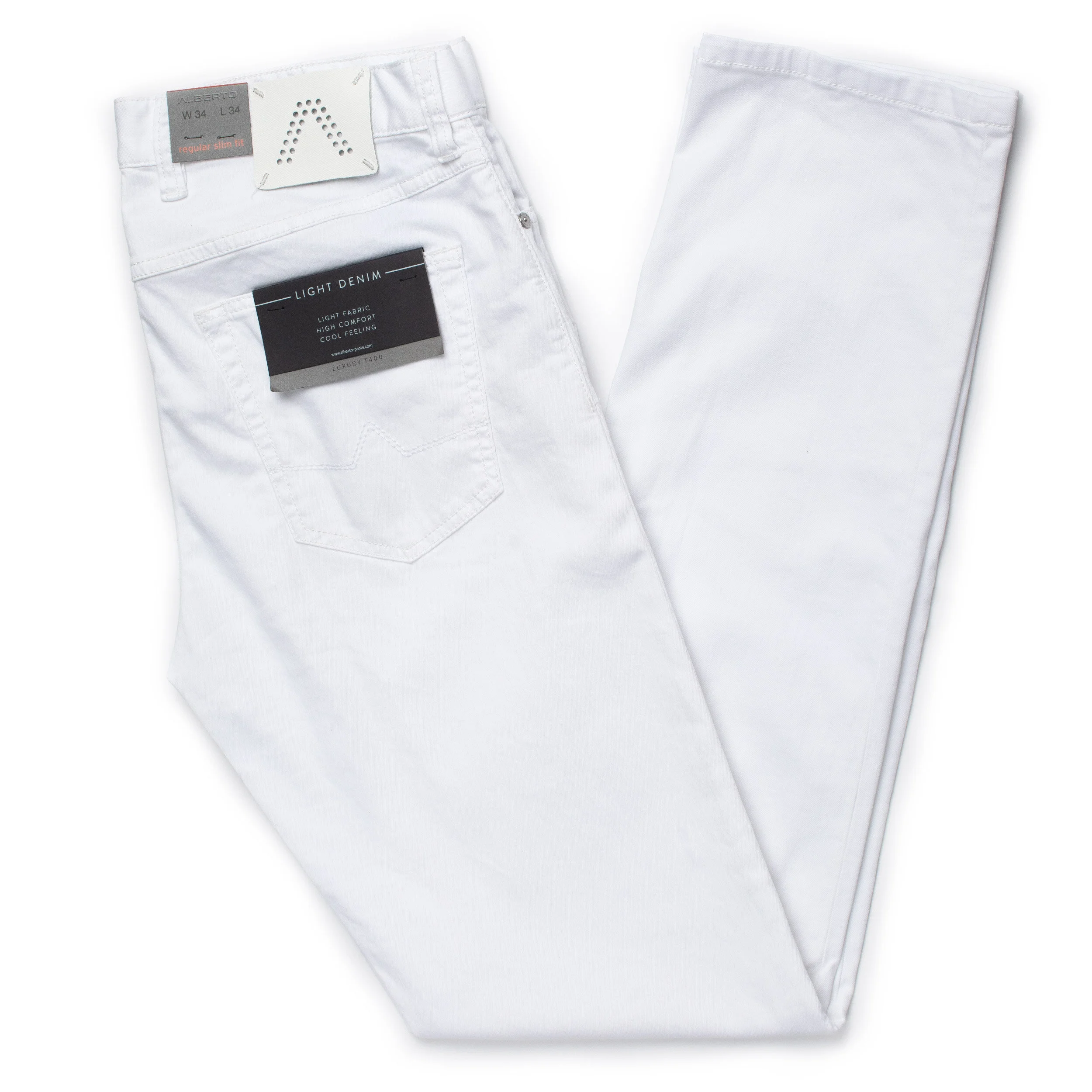 Alberto Jeans Pipe Regular Fit 1975-100 Denim in White — Uomo San Francisco  | Luxury European Menswear
