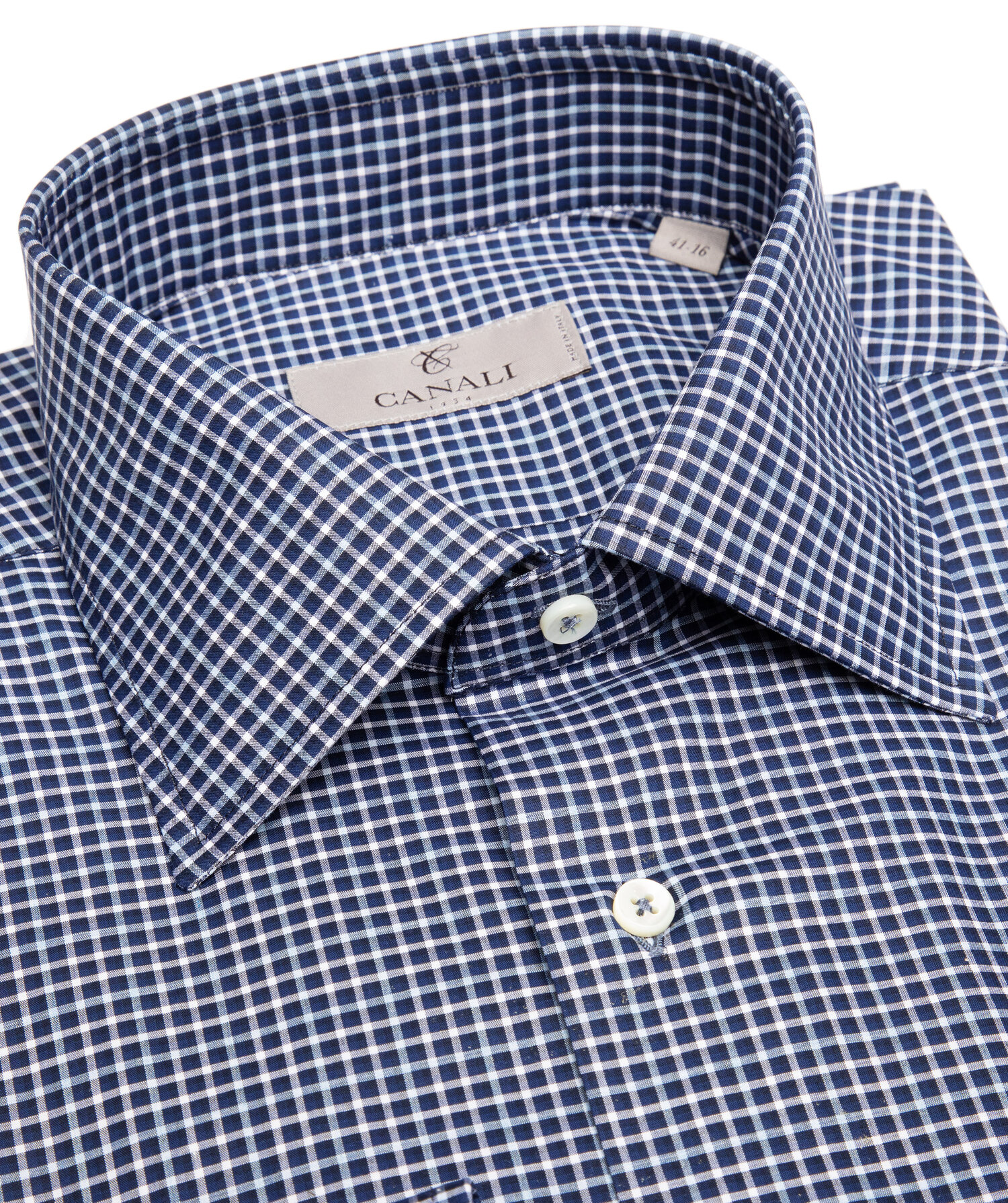 Wedge Forkæle Synes godt om Canali Dress Shirt in Navy Blue Micro Check — Uomo San Francisco | Luxury  European Menswear