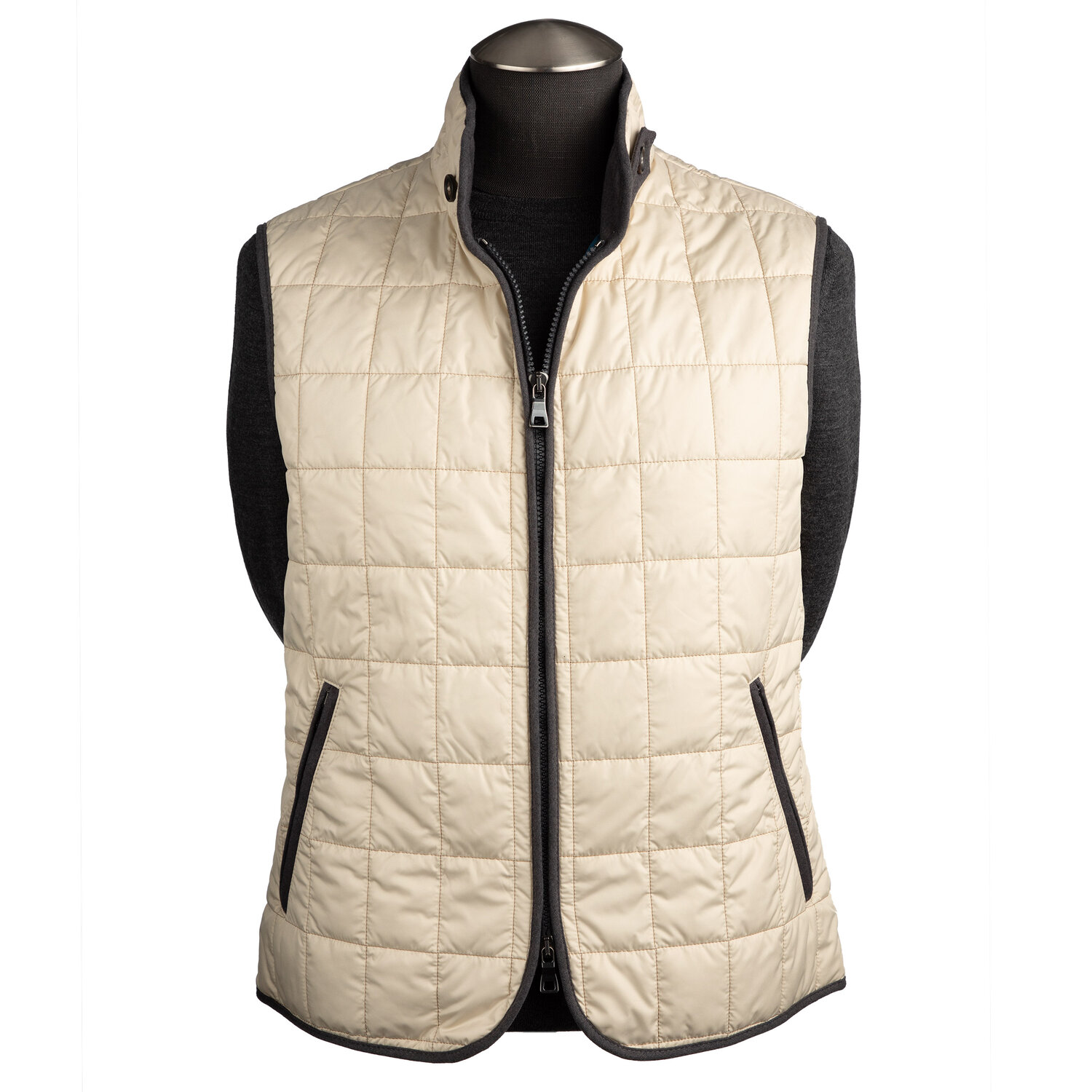 Waterville Water Repellent Quilted Nylon Vest in Eggshell — Uomo San  Francisco | Luxury European Menswear