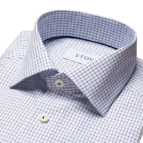 Eton blue check slim fit suit Clearance